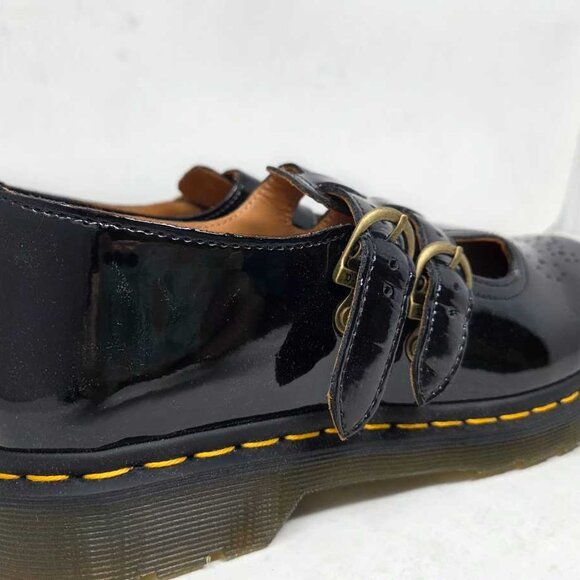 New women's US 10 EU 42 Dr. Martens 8065 Mary Jane black patent leather shoes - Picture 5 of 12